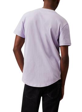 Camiseta Calvin Klein Turn Up roxa para homens