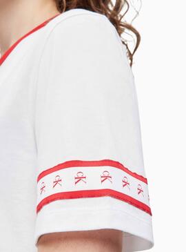 T-Shirt Calvin Klein Monogram Tape Branco Mulh