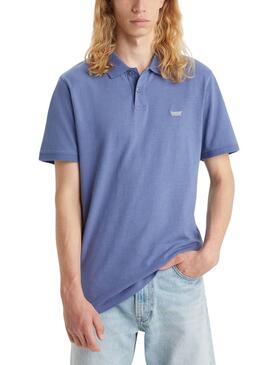 Polo Levis Housemark azul vintage para homem.