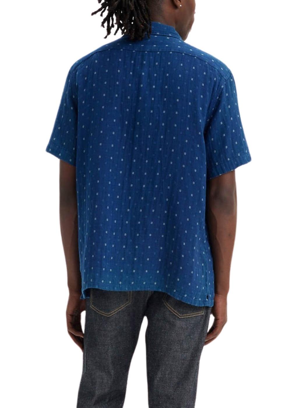 Camisa Levis The Sunset Camp azul para homem.