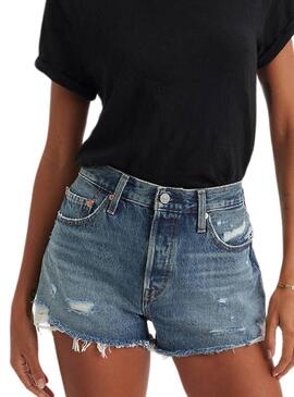 Short Levis 501 Rasgado para Mulheres