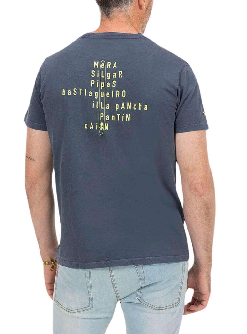 Camiseta O Polvo Praia azul para homem.