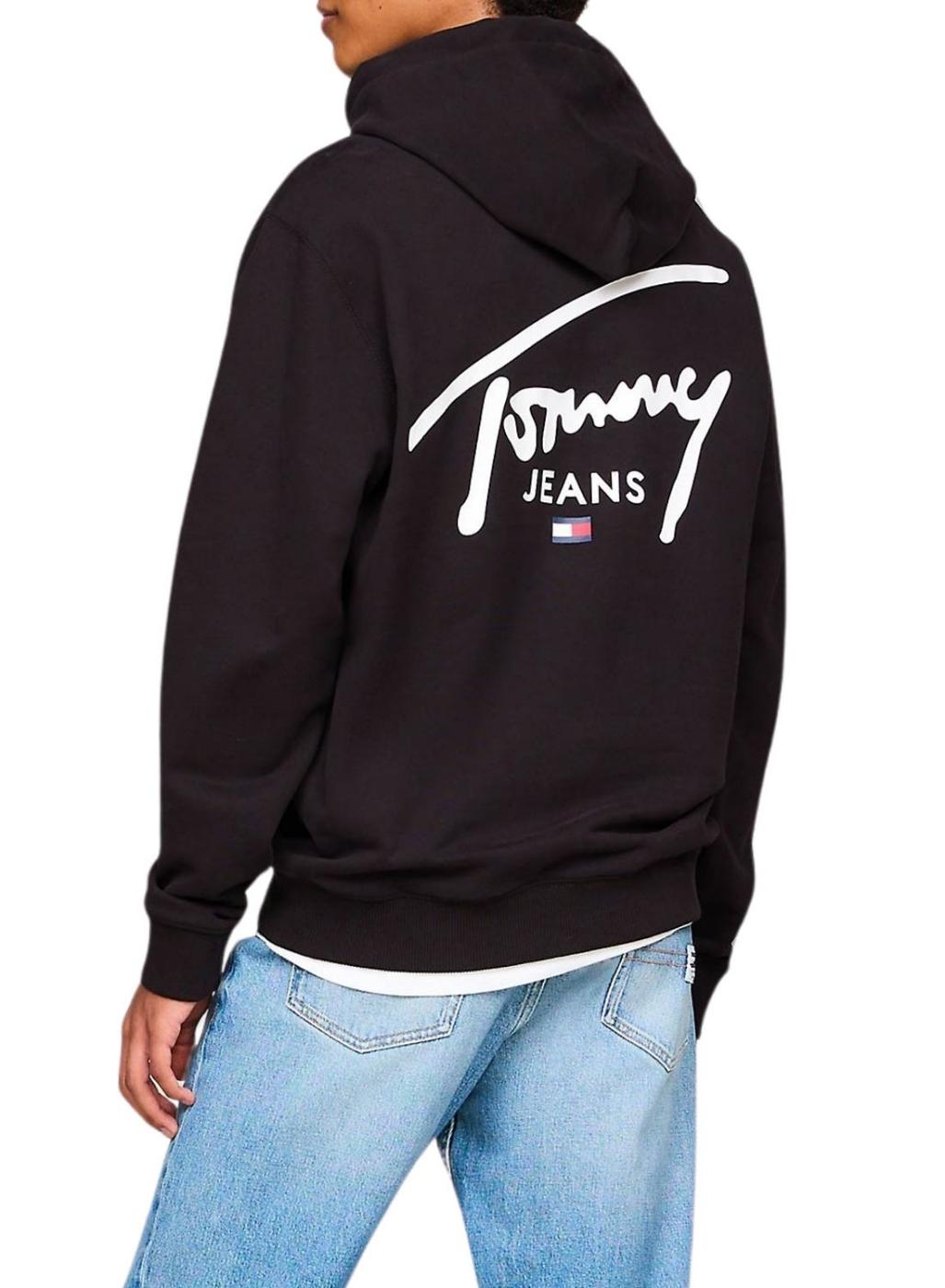 Moletom Tommy Jeans Logo Signature Preto