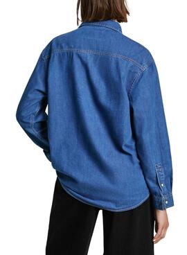 Camisa Pepe Jeans Boyfriend azul para mulher.