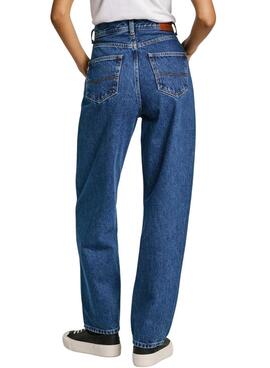 Calça Pepe Jeans Barrel denim escuro para mulher