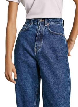 Calça Pepe Jeans Barrel denim escuro para mulher