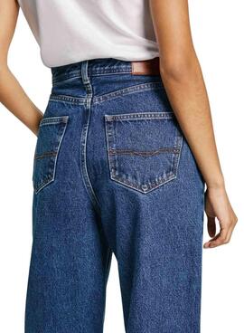 Calça Pepe Jeans Barrel denim escuro para mulher