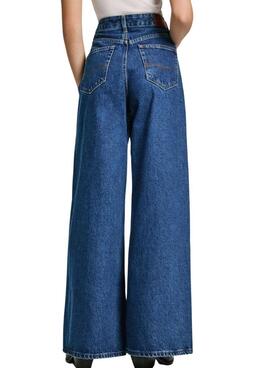 Calça Pepe Jeans Barrel denim escuro para mulher