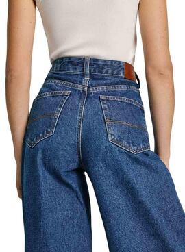 Calça Pepe Jeans Barrel denim escuro para mulher