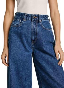 Calça Pepe Jeans Barrel denim escuro para mulher