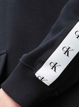 Calvin Klein Vestido Monogram Preto com capuz 