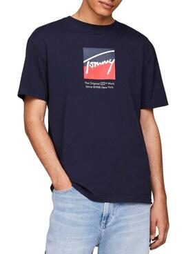 Camiseta Tommy Jeans regular azul marinho para homem