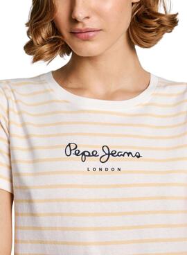 Camiseta Pepe Jeans Elba amarela para mulher.