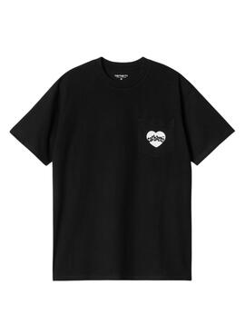 Camiseta Carhartt Amour Pocket preta para homem.