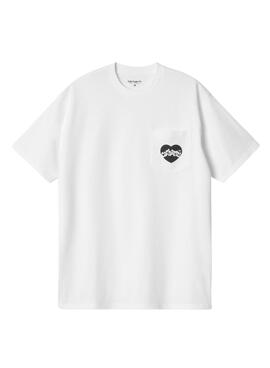 Camiseta Carhartt Amour bolso branco para homem.