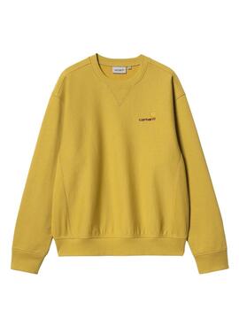 Moletom Carhartt Script Americano amarelo para homem