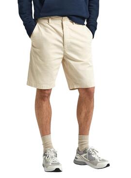 Shorts Pepe Jeans Regular Bege para Homem.