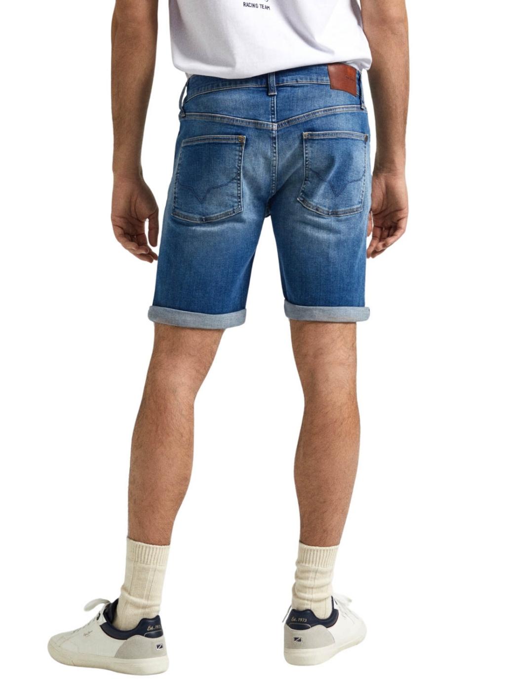 Shorts Pepe Jeans Denim Slim Azul Para Homem