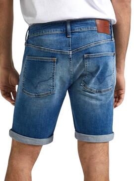 Shorts Pepe Jeans Denim Slim Azul Para Homem