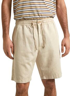 Shorts Pepe Jeans Linen Bege para Homem.