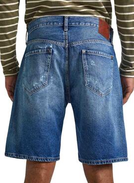 Shorts Pepe Jeans Repair Azul Para Hombre