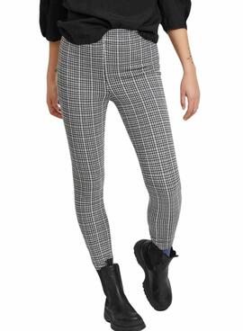 Leggings Vila Vihoundi tartan preto e branco para mulher