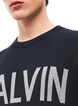 Malha Calvin Klein Logo Preto De Homem
