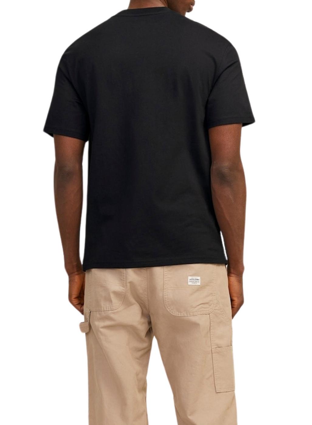 Camiseta Jack and Jones Jorsequoia preta para homem.