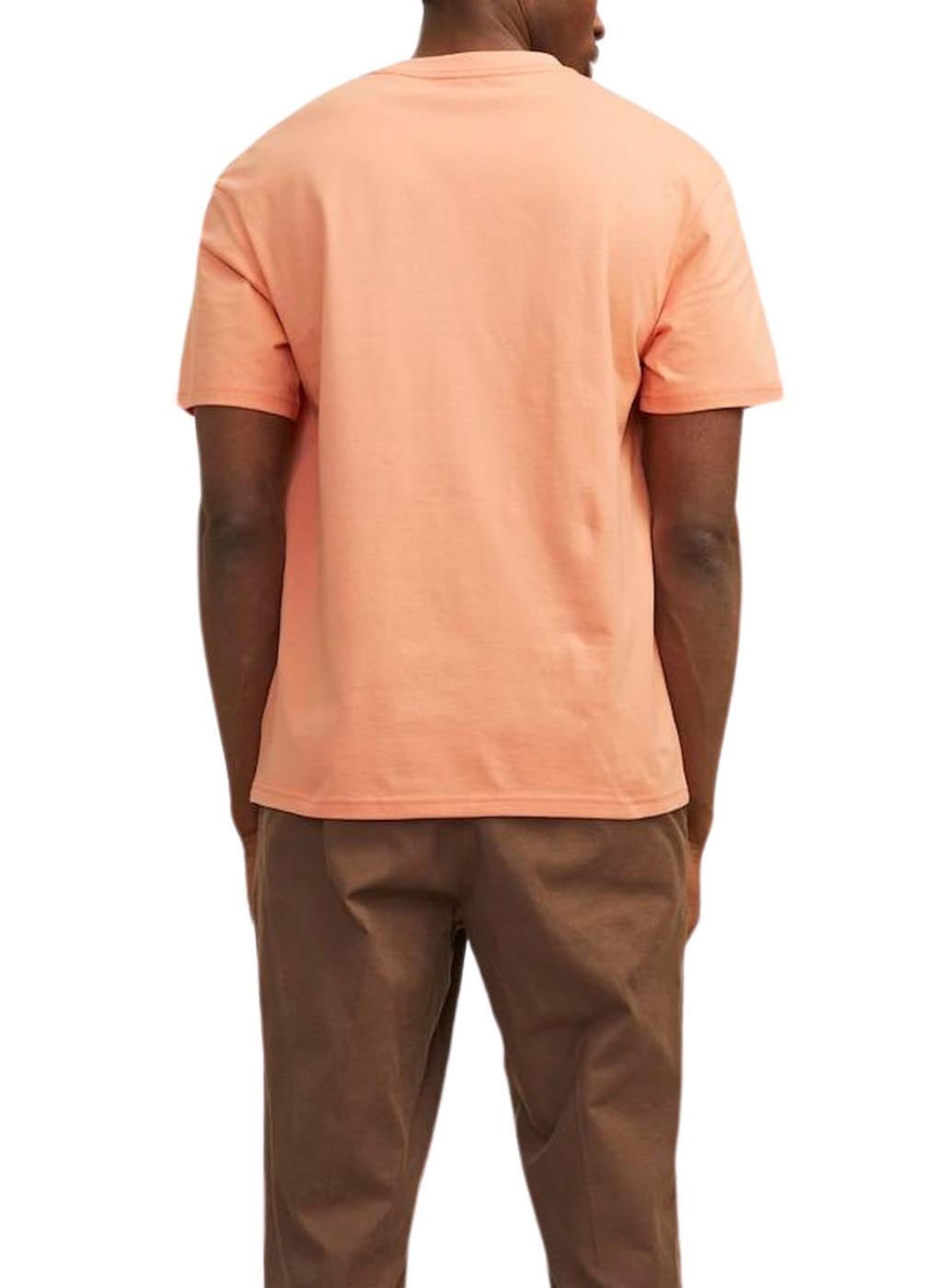 Camiseta Jack and Jones Jorsequioia laranja para homem.