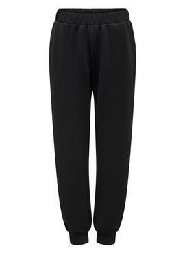 Calça jogger Only Lalina preta para mulher.