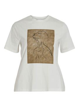 Camiseta Vila Sybil marrom para mulher.