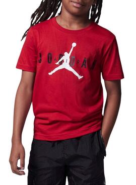 Camiseta Jordan Brand vermelha para menino e menina.