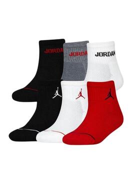 Conjunto de 6 meias Jordan Legend para meninos e meninas.