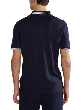 Camisa Polo Napapijri azul marinho para homem