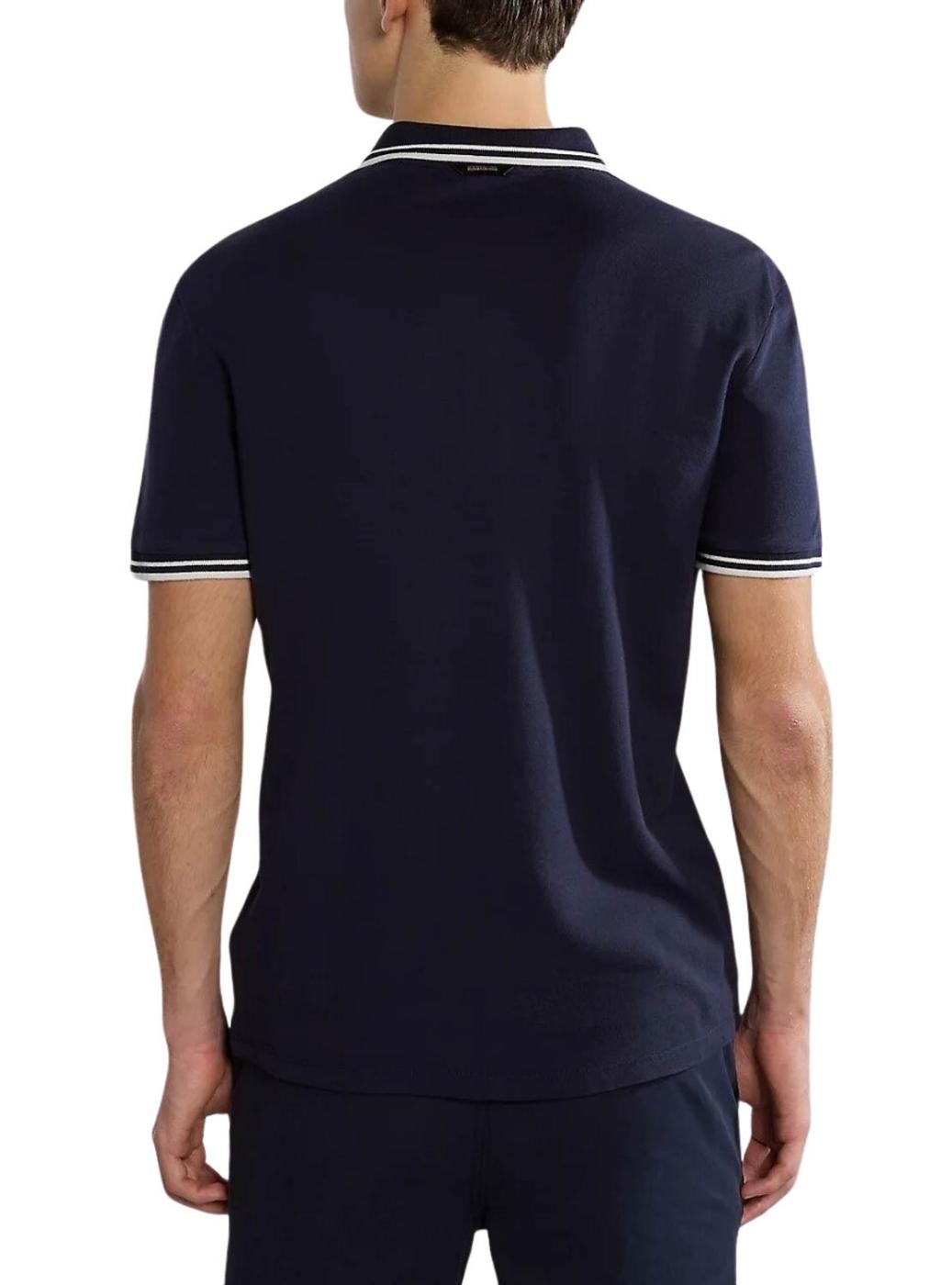 Camisa Polo Napapijri azul marinho para homem