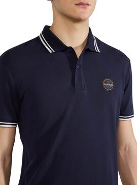 Camisa Polo Napapijri azul marinho para homem