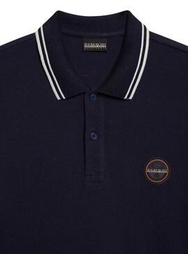 Camisa Polo Napapijri azul marinho para homem