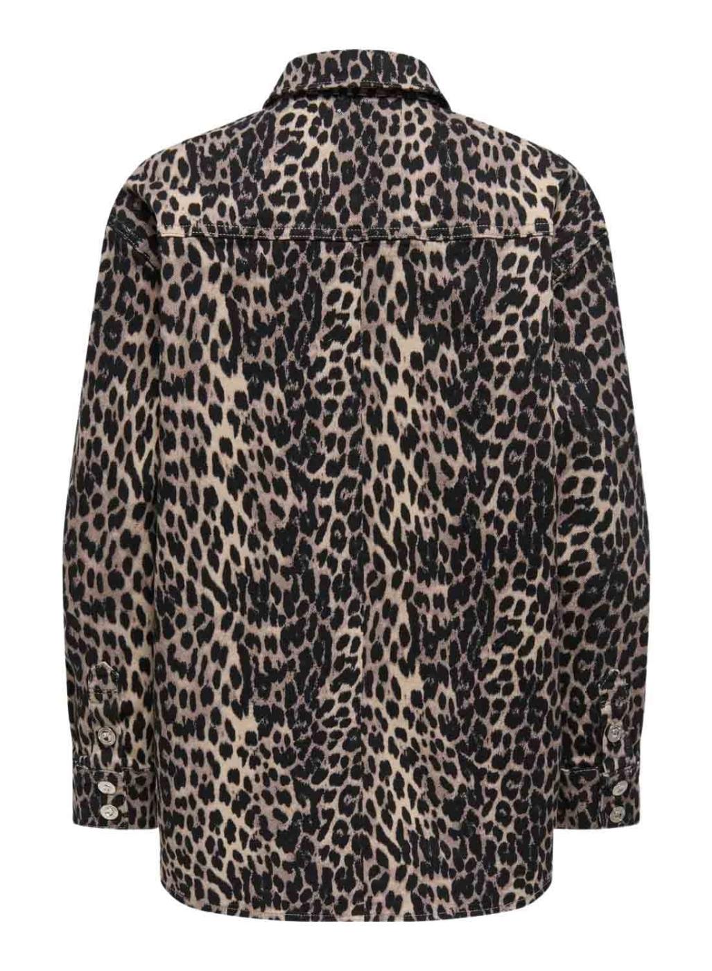 Camisa de sobreposição Only Anlie leopardo para mulher.