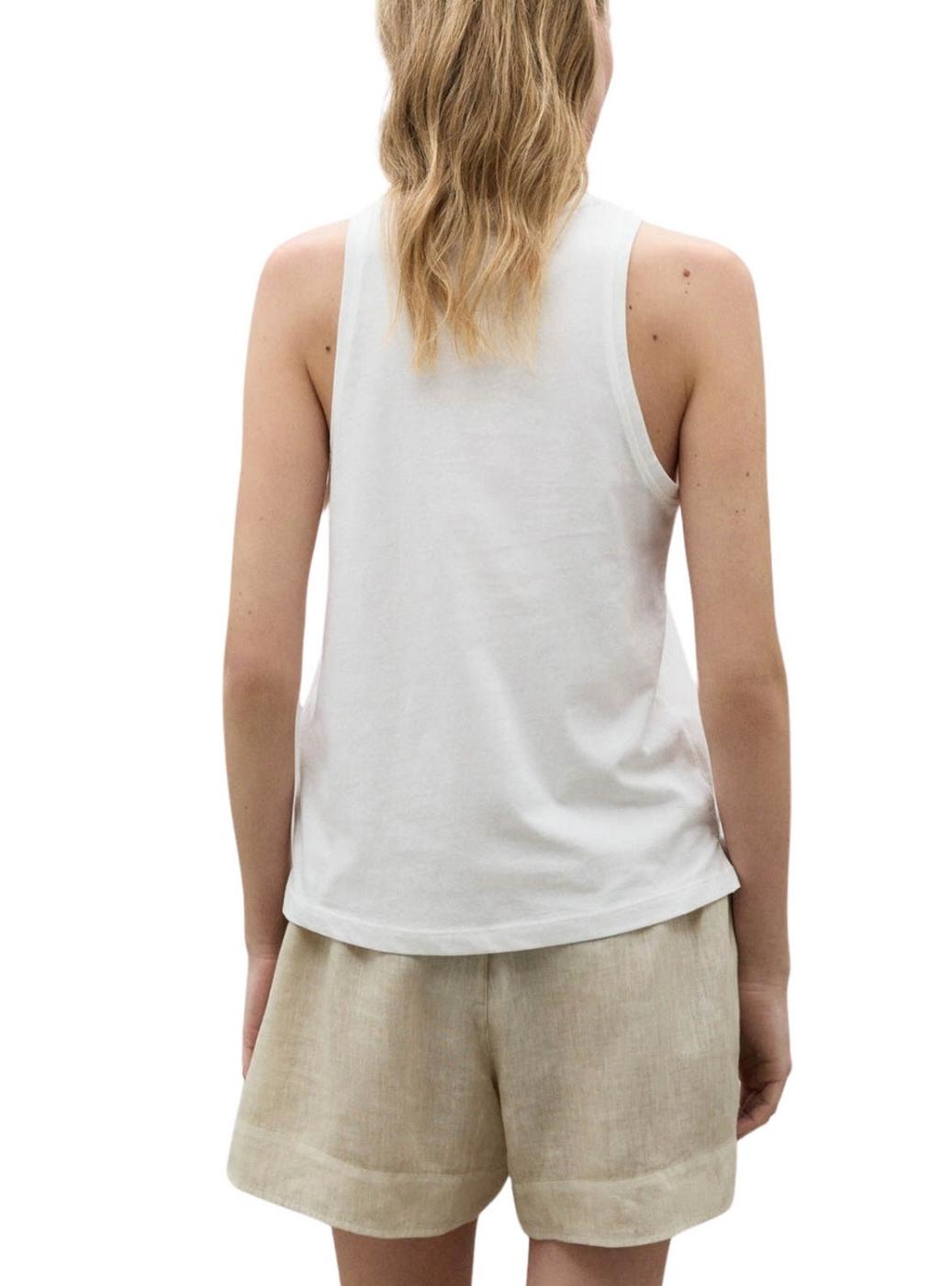 Camiseta Ecoalf Underlined Branca Para Mulher.