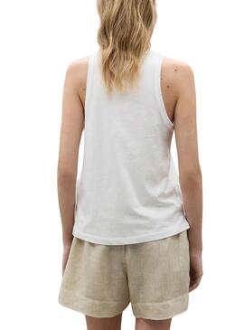 Camiseta Ecoalf Underlined Branca Para Mulher.