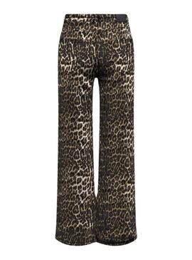 Calça estampada de leopardo Only Anlie para mulher.