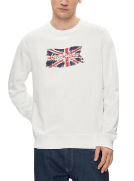 Moletom Pepe Jeans Ruwan Branco Para Homem