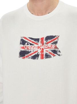 Moletom Pepe Jeans Ruwan Branco Para Homem