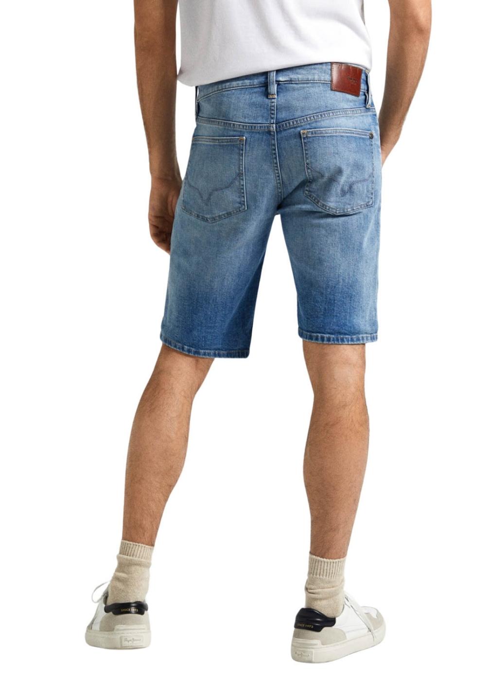 Shorts Pepe Jeans Slim Azul Para Homens.