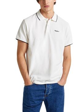 Camisa Polo Pepe Jeans Hans Branca Para Homem