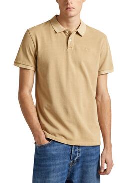 Camisa Polo Pepe Jeans New Oliver Bege Para Homem