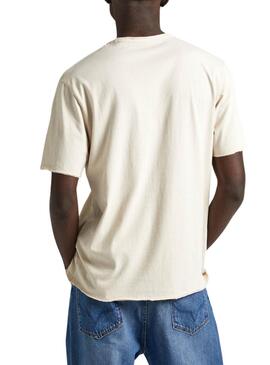 Camiseta Pepe Jeans Carrinson Bege Para Homem