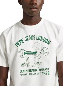 Camiseta Pepe Jeans Cedric Branca Para Homem