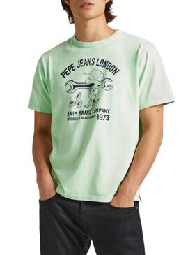 Camiseta Pepe Jeans Cedric Verde para Homem.