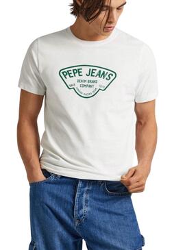 Camiseta Pepe Jeans Cherry Branca para Homem.